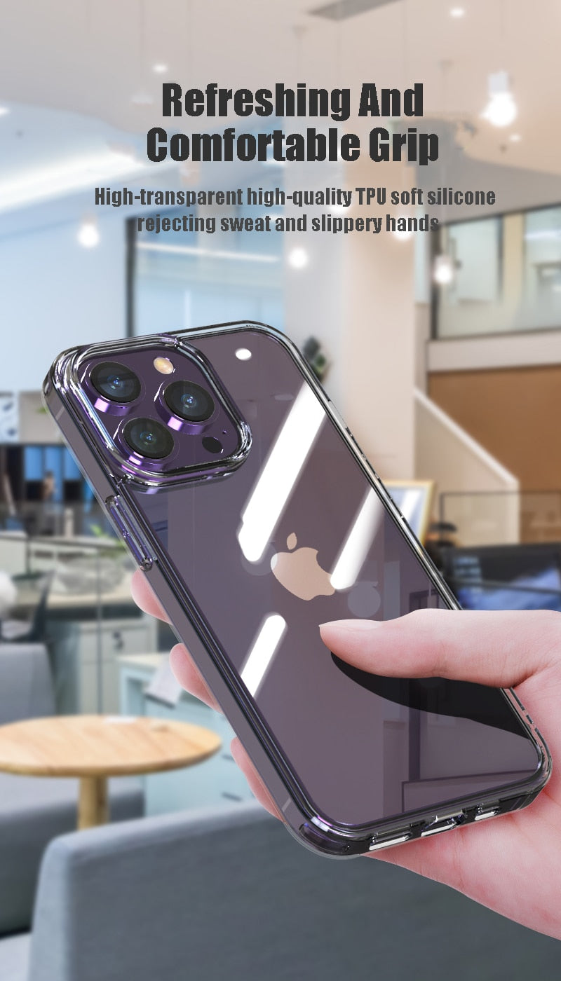 Clear tempered glass phone case for iPhone 11 to 14 Pro, XS Max, X, XR, and iPhone 7, 8 Plus, SE2, by The Clothing Company Sydney.
