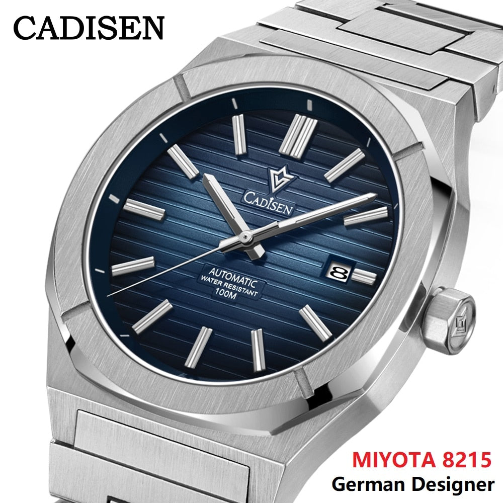 Cadisen men's diver watch with retro style, sapphire crystal, automatic MIYOTA 8215 movement, German design, 10Bar water resistance