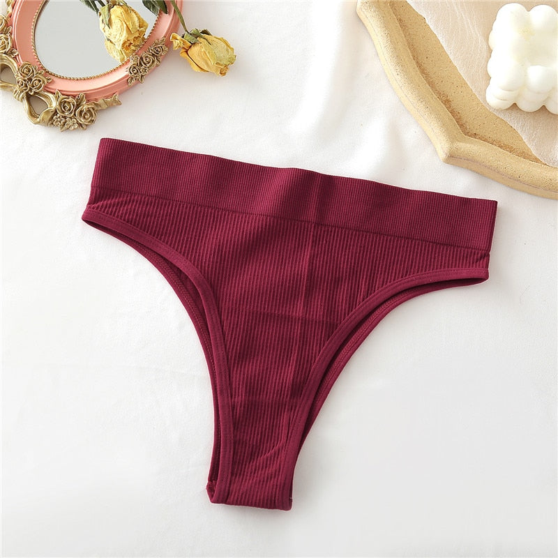 Two seamless women thong panties from The Clothing Company Sydney, made of comfortable cotton blend, shown on a neutral background.