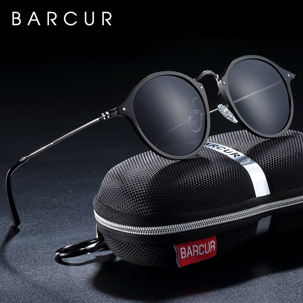 Aluminum magnesium vintage round sunglasses for men and women with polarized lenses and retro style from The Clothing Company Sydney.