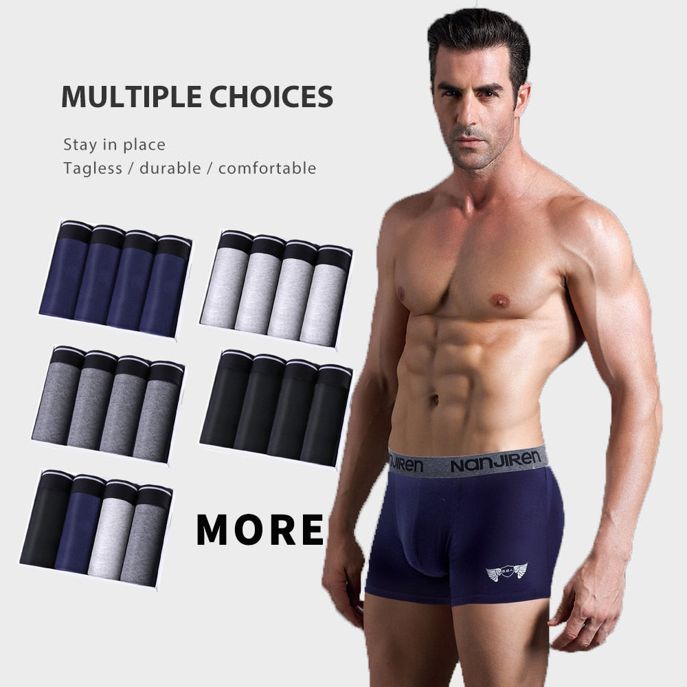 4 Pack Boxer Shorts Underpants Men's Panties Men Boxer Underwear 100% Cotton Boxershorts Trunks Set The Clothing Company Sydney