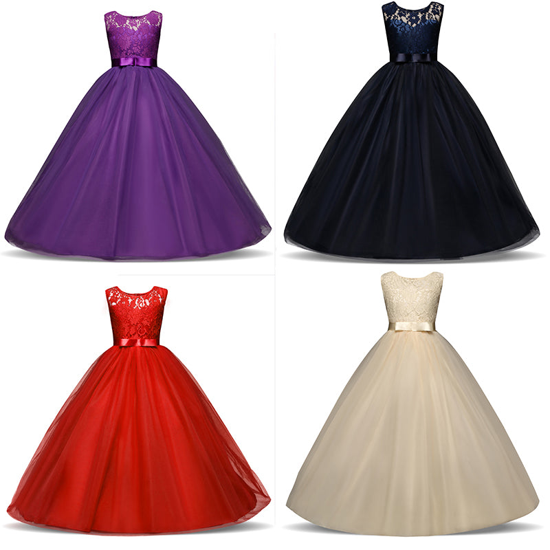 Kid Wedding Dresses for Girls Elegant Flower Princess Long Gown Baby Girl Christmas Dress Size 6 12 14 Years The Clothing Company Sydney