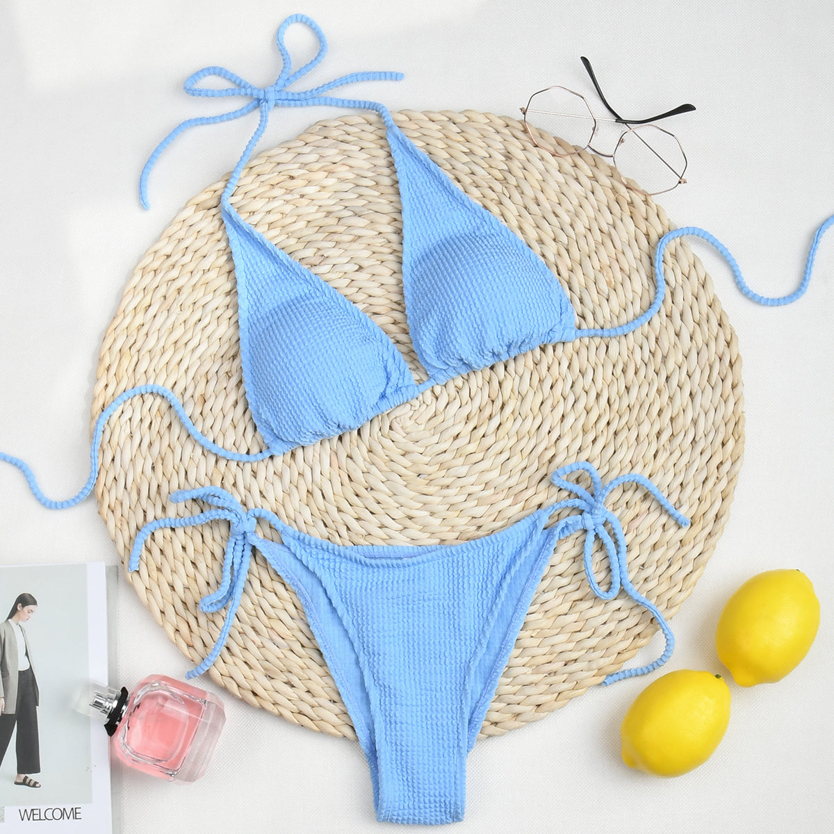 Two Piece Swimsuit Swimwear Solid Bandage Thong Brazilian Bather Micro Bikini Set Beachwear The Clothing Company Sydney