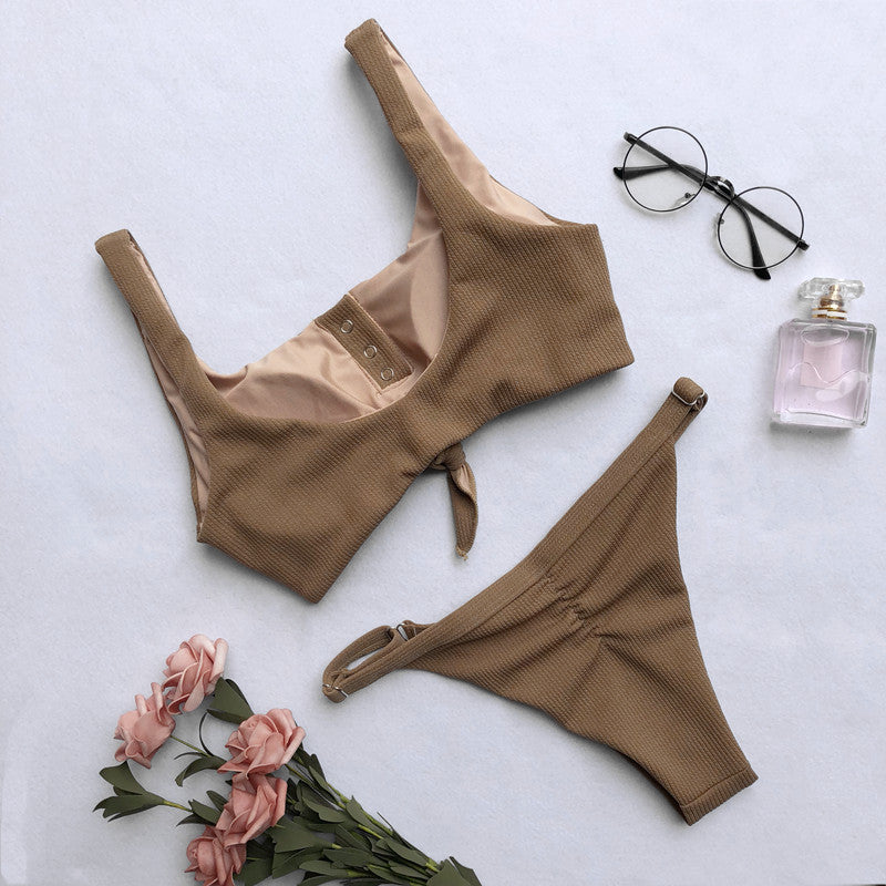 Brazilian bikini swimsuit by The Clothing Company Sydney featuring padded push-up top and matching two-piece swimwear for beachwear.