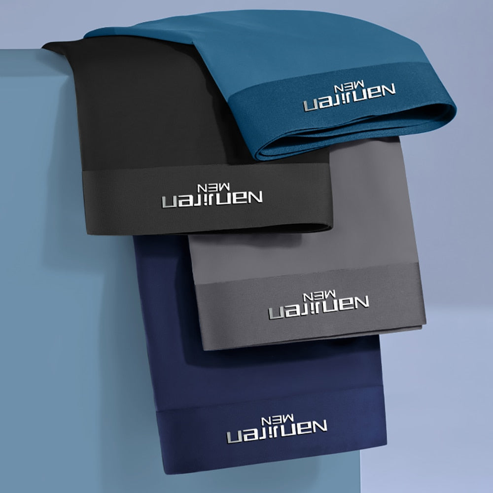 Four men's boxer briefs from The Clothing Company Sydney, antibacterial breathable trunks with graphen technology, shown laid flat.