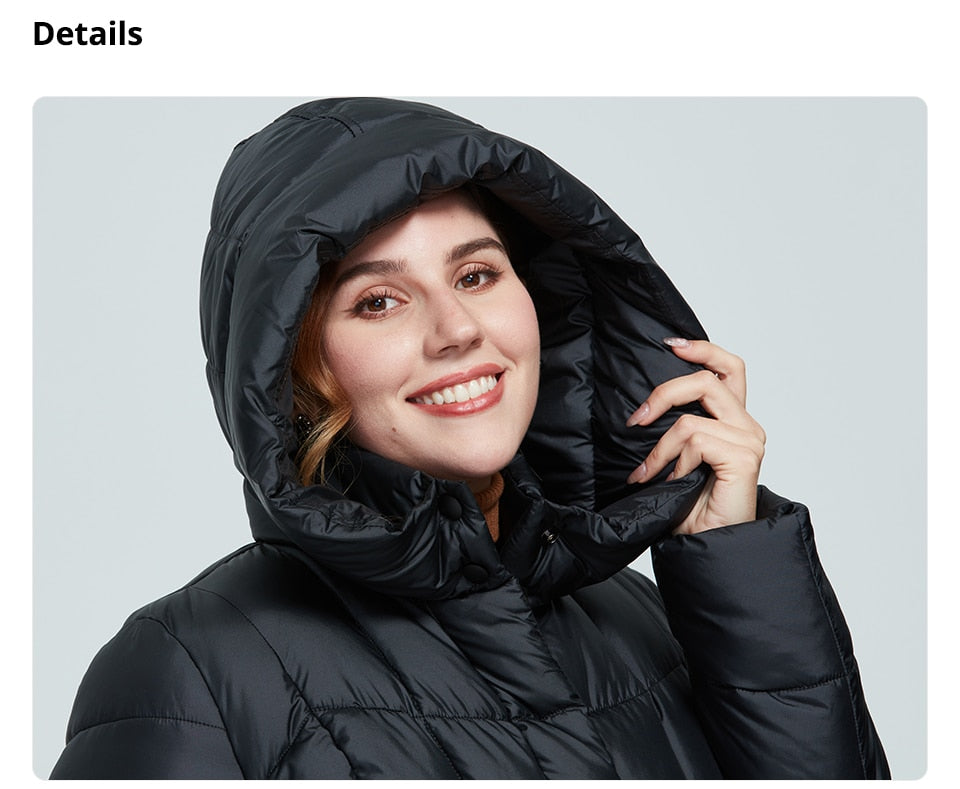 Warm women's long plaid winter parka jacket with hood, thick and cozy, from The Clothing Company Sydney.