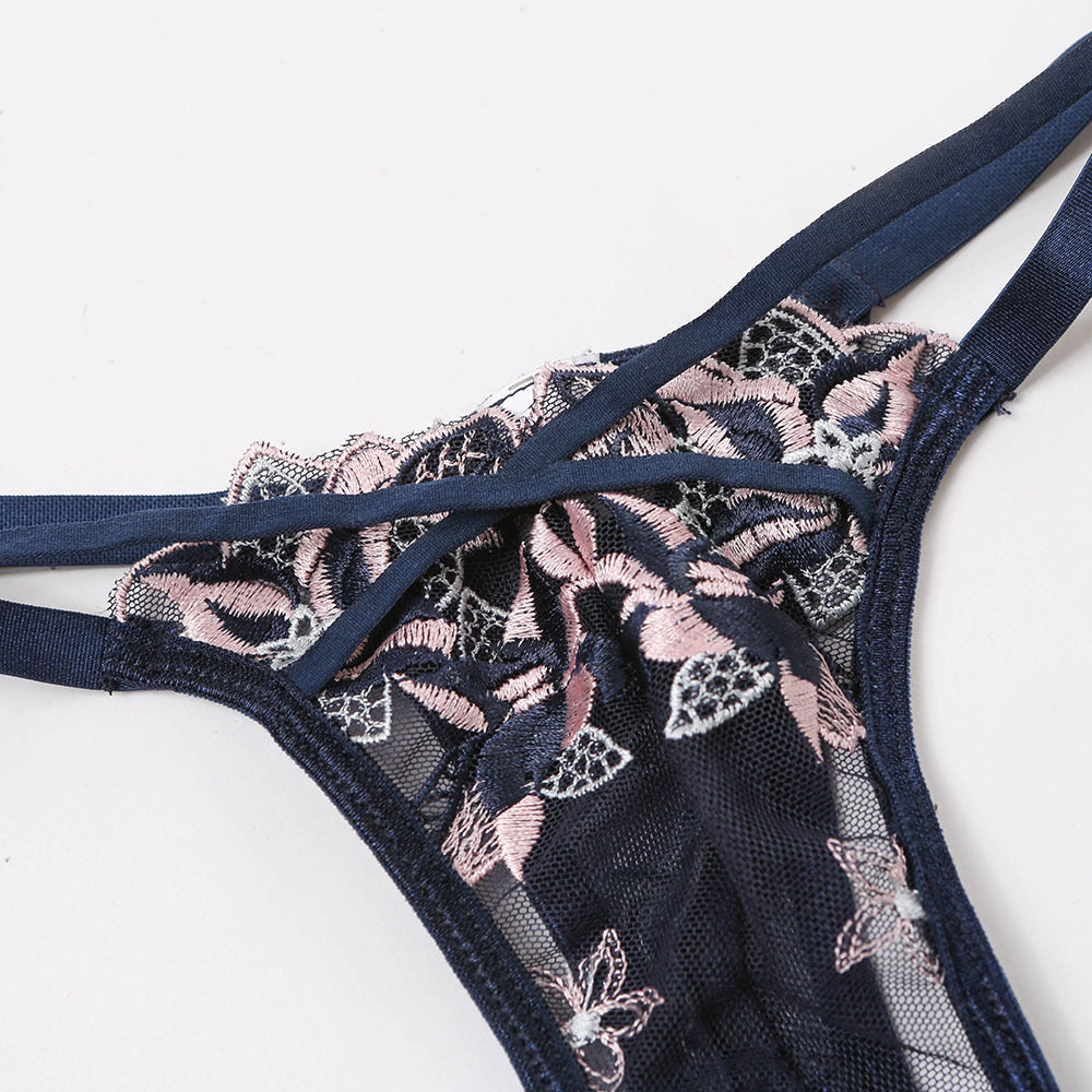 Sensual floral lace bralette and matching push-up underwear set from The Clothing Company Sydney, two-piece lingerie set.