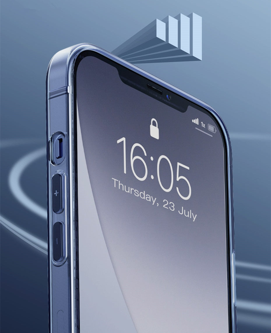Transparent phone case for iPhone 12, 11, 13, 14, and Pro Max models with full lens protection, by The Clothing Company Sydney.