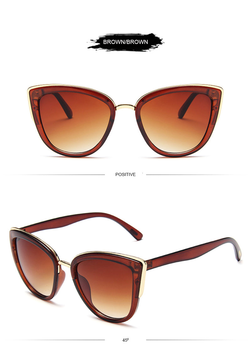 Cateye vintage women's sunglasses with leopard print frames, anti-glare UV400 sun glasses, fashionable accessory for women.