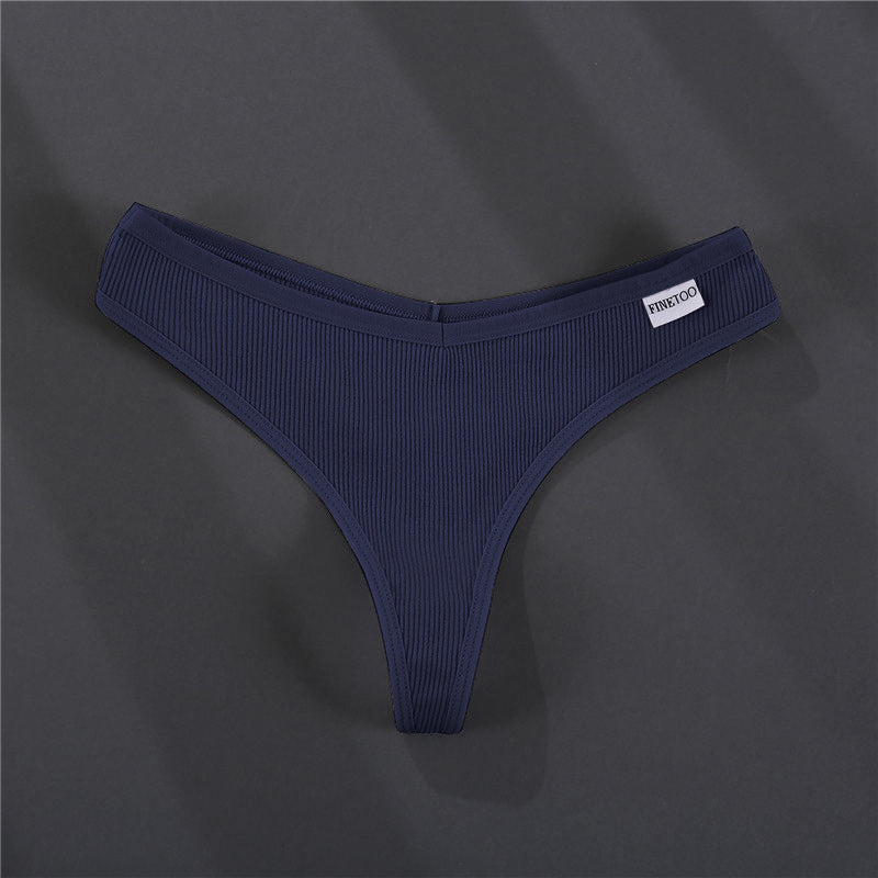 Three solid color cotton G-string panties from The Clothing Company Sydney, showcasing comfortable lingerie underpants.