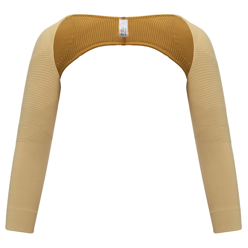 Front view of The Clothing Company Sydney arm shaper back support and shoulder corrector shapewear with anti-cellulite and arm control features.