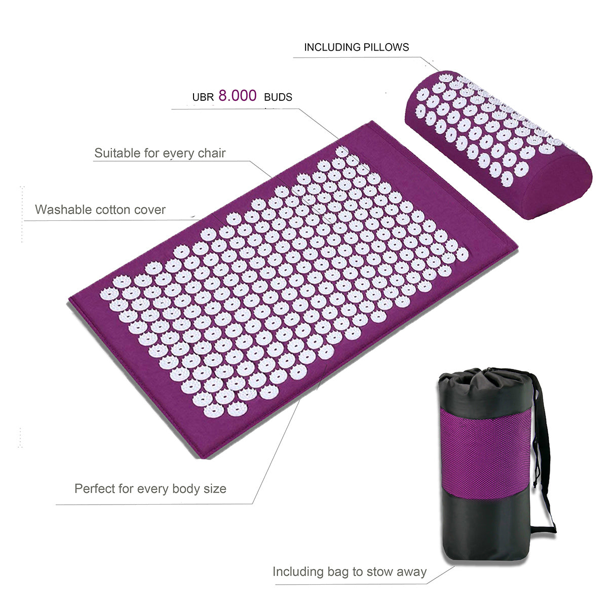 Acupressure Mat Massage Relieve Stress Back Body Pain Spike Cushion Yoga Acupuncture Mat The Clothing Company Sydney
