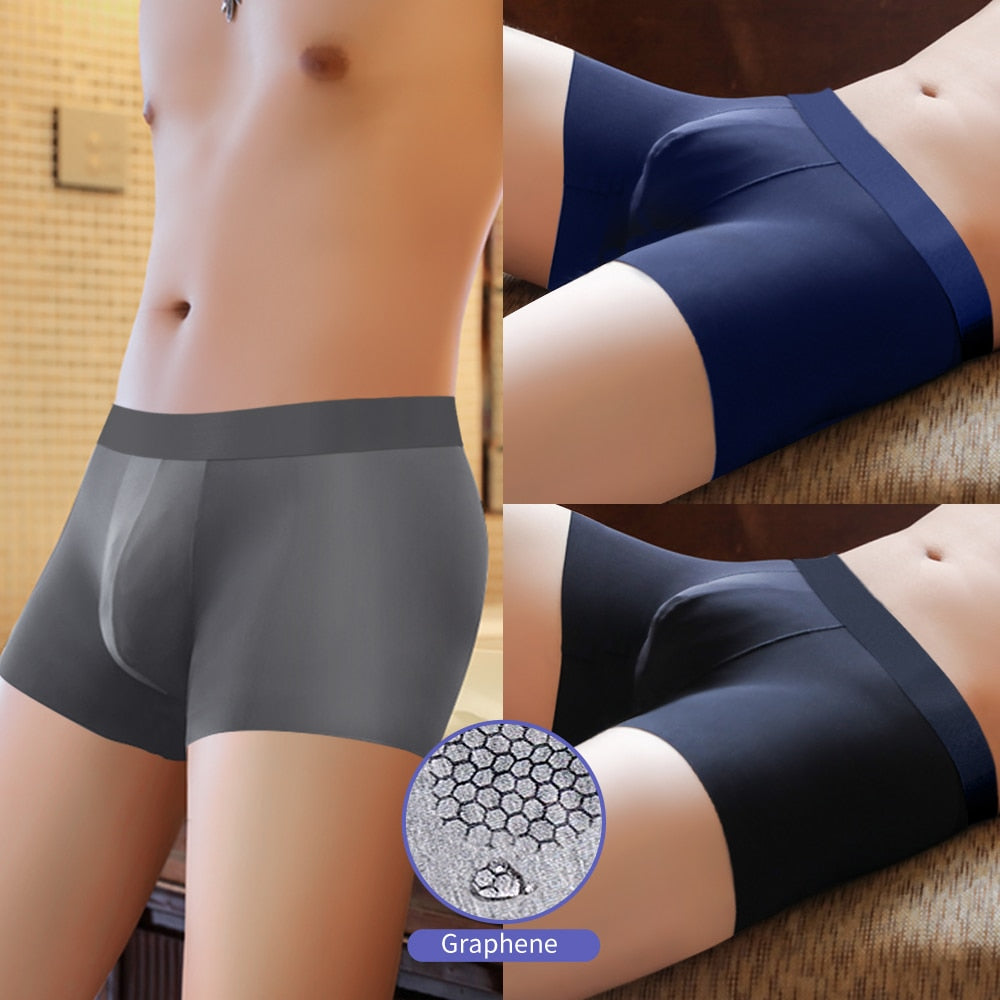 Four men's boxer briefs from The Clothing Company Sydney, breathable antibacterial trunks in a 4-pack, shown in the image.