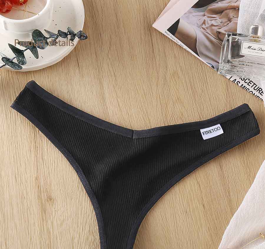 Cotton fruit embroidery G-string panties from The Clothing Company Sydney, featuring a T-back thong design and delicate floral embroidery.