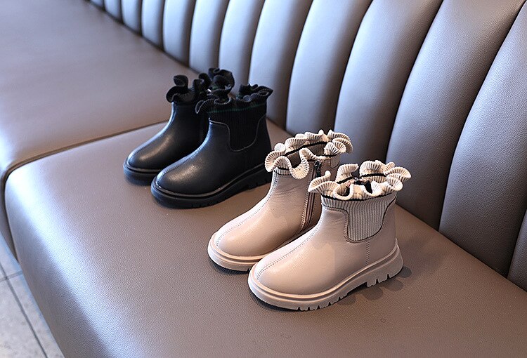 Kids' flower girl boots by The Clothing Company Sydney, plush leather winter boots for girls and boys with soft, warm lining.