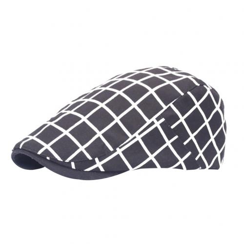 Cotton plaid flat cap for men and women, stylish newsboy style sun hat, adjustable summer spring beret by The Clothing Company Sydney