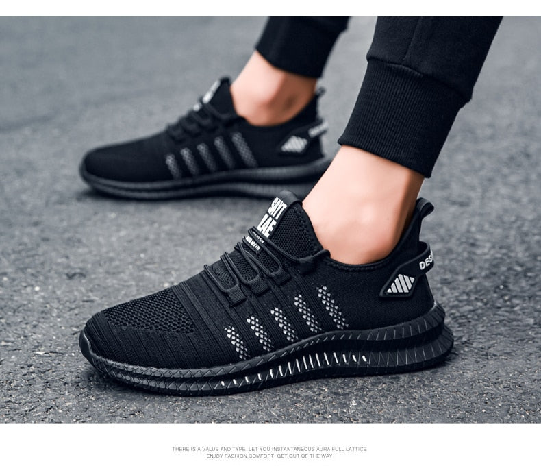 Men's breathable mesh casual sneakers by The Clothing Company Sydney, featuring lightweight design and comfortable fit for outdoor walking.