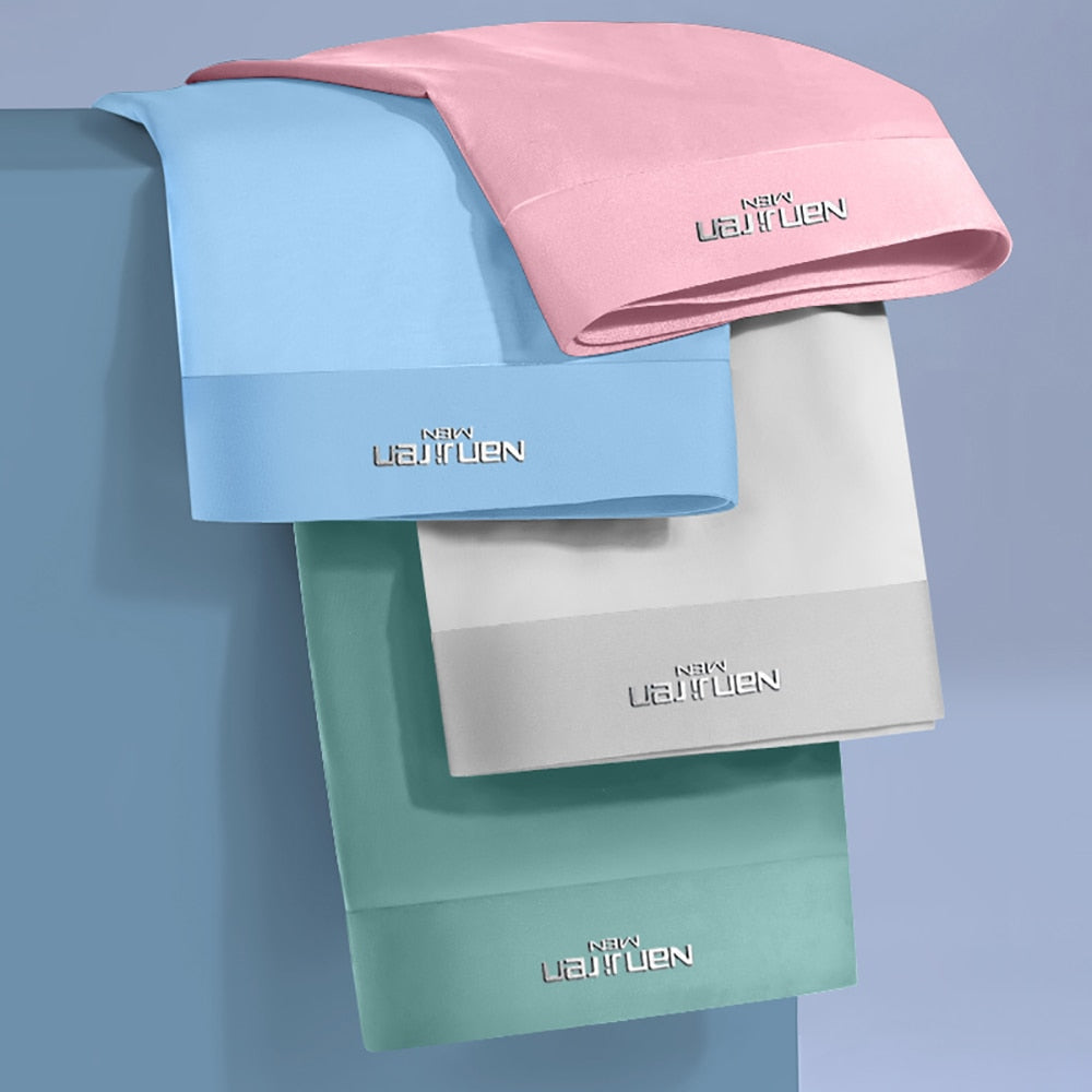 Four men's boxer briefs from The Clothing Company Sydney, breathable antibacterial trunks in a 4-pack, shown laid flat.
