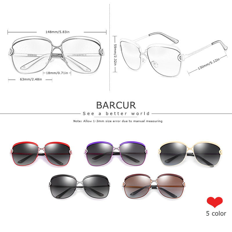 Polarized ladies sunglasses with gradient round lenses and square frame by The Clothing Company Sydney. Luxury eyewear accessory.