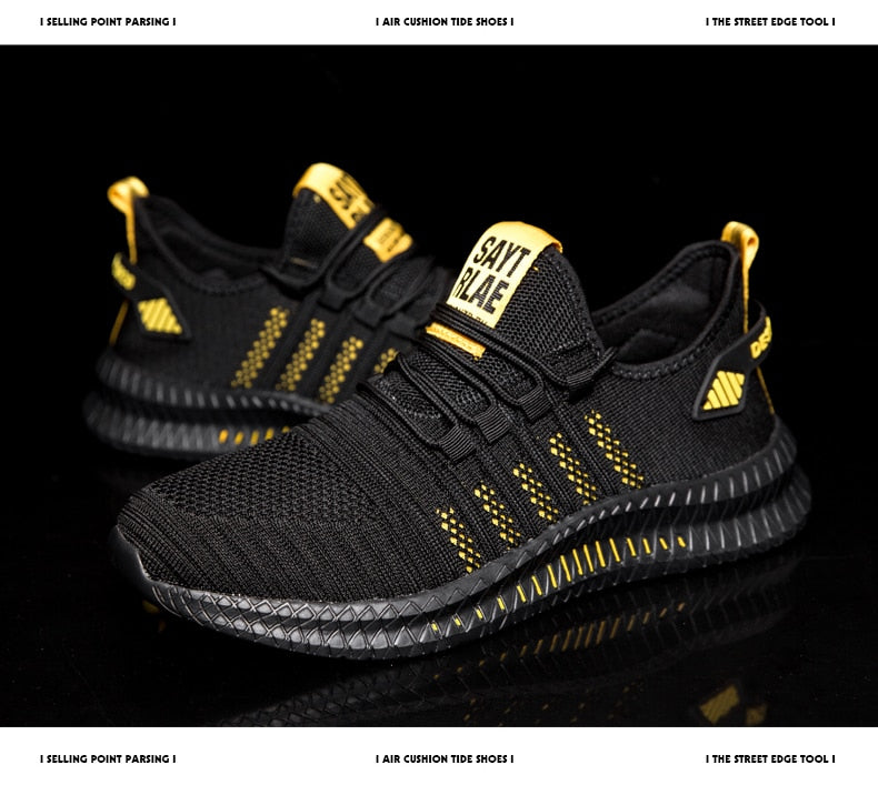 Men's breathable mesh casual sneakers by The Clothing Company Sydney, lightweight outdoor walking and running shoes in plus size.
