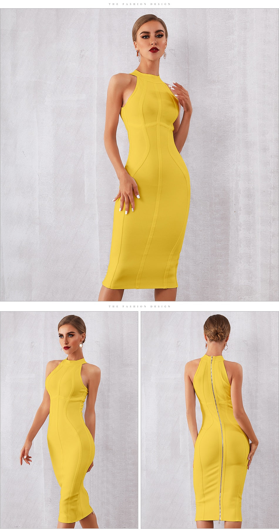 White women’s summer bodycon bandage dress with sleeveless tank design, ideal for evening parties and runway events.