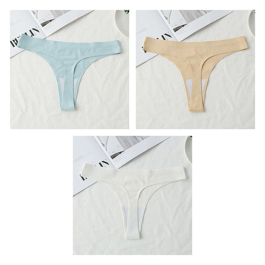3 pack Seamless Thongs Women Underwear Ice Silk Sexy Sports Panties T-back Solid Panties Intimates Lingerie The Clothing Company Sydney