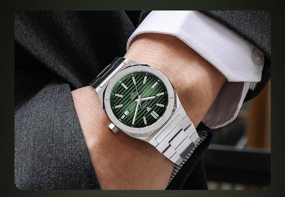 Cadisen men's diver watch with retro design, sapphire crystal, automatic MIYOTA 8215 movement, German craftsmanship, 10Bar water resistance
