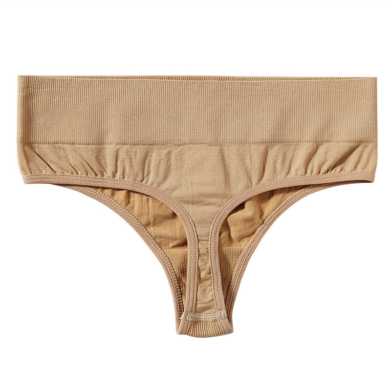 Two high-waist bodyshaper panties from The Clothing Company Sydney in solid colors, featuring g-string and briefs styles.
