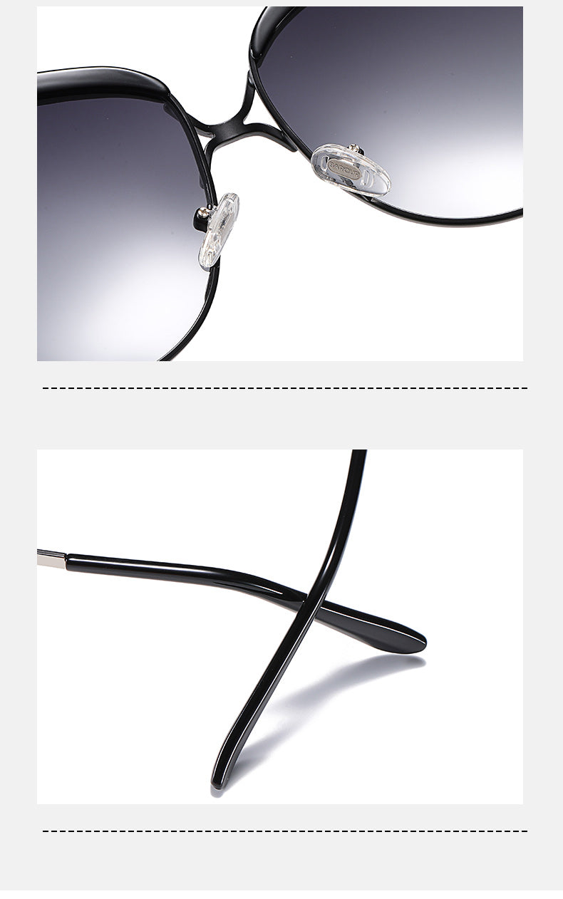Polarized ladies sunglasses with gradient round lens, square shape, luxury brand eyewear from The Clothing Company Sydney.