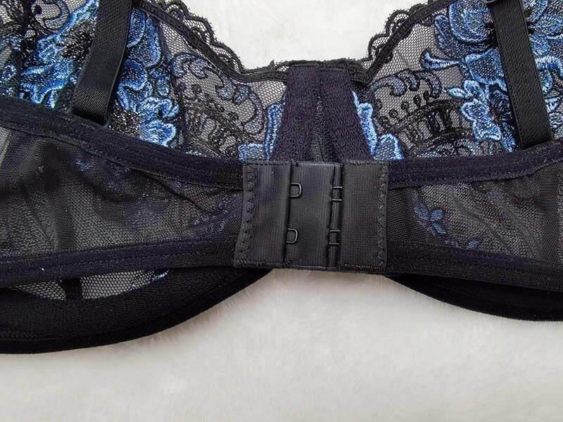 Elegant floral embroidery lingerie set by The Clothing Company Sydney featuring lace, underwire push-up bra, and matching underwear.
