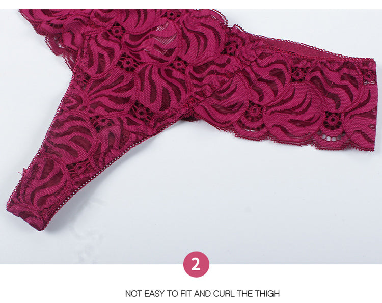 Lace low-waist briefs by The Clothing Company Sydney featuring breathable embroidery, transparent design, and g-string style lingerie.