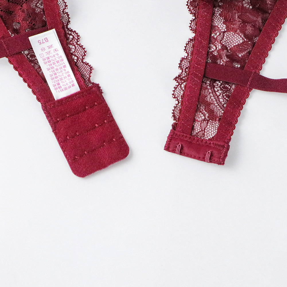 Plus size floral lace lingerie set with bowknot details, including bra, panties, and garter from The Clothing Company Sydney.
