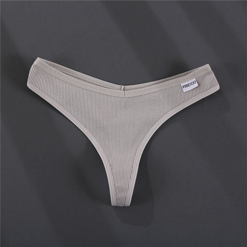 Three cotton G-string panties in solid colors from The Clothing Company Sydney, showcasing comfortable lingerie underpants.