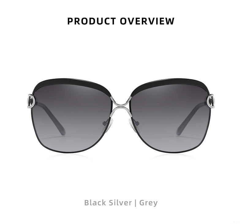Polarized ladies sunglasses with gradient round lenses and square design by The Clothing Company Sydney, stylish eyewear accessory.