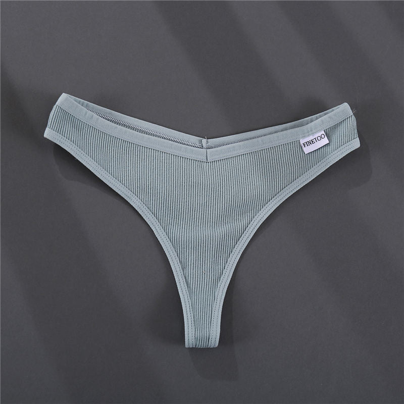 Three cotton G-string panties in solid colors from The Clothing Company Sydney, featuring comfortable thong-style underwear.