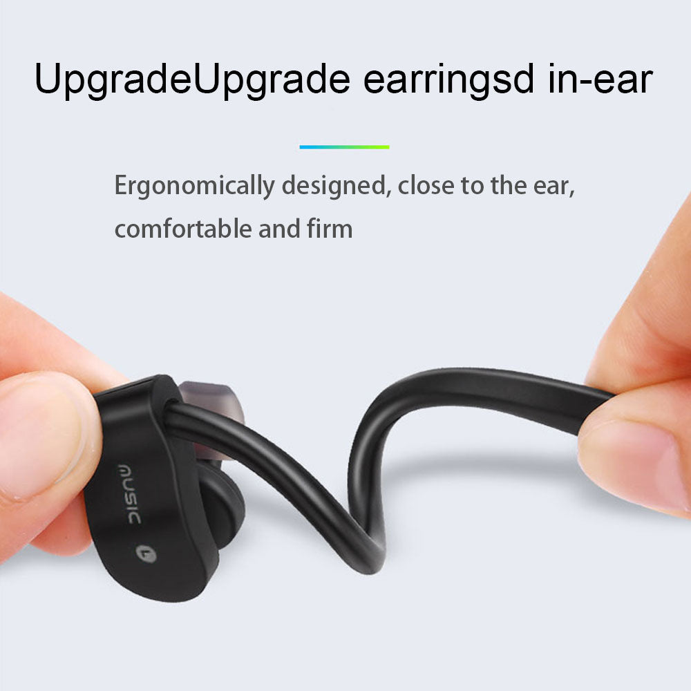 Wireless Bluetooth 5.0 sports earphones with stereo sound, mini dual-in-ear design, compatible with various devices.