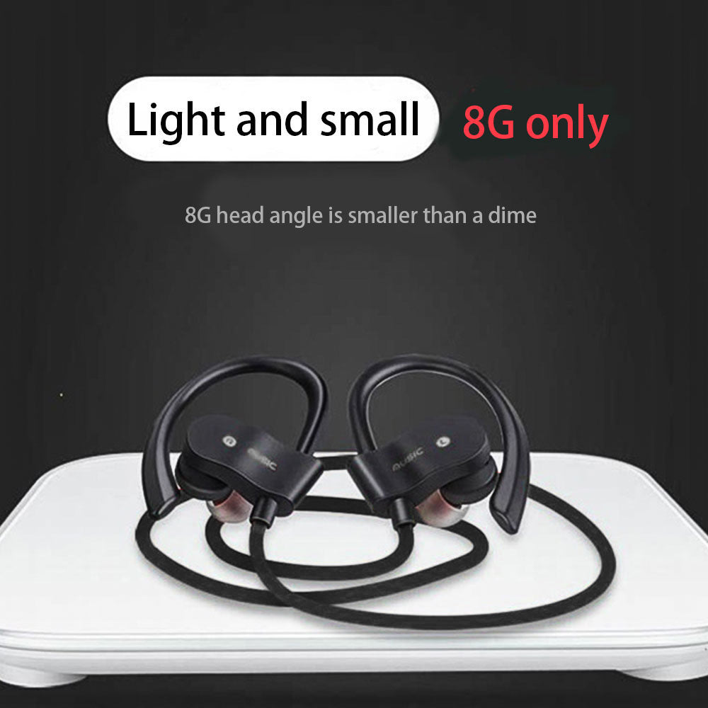 Wireless Bluetooth 5.0 sports headset with stereo sound, mini dual-in ear earphones, suitable for running and active use.