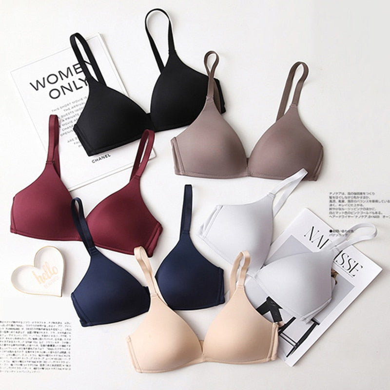Seamless women's push-up bra by The Clothing Company Sydney, no wire bralette with three-quarter cup design in lingerie style.