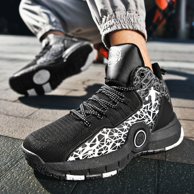 Kids basketball sneakers by The Clothing Company Sydney, breathable and comfortable shoes for boys and girls, suitable for sports and play.