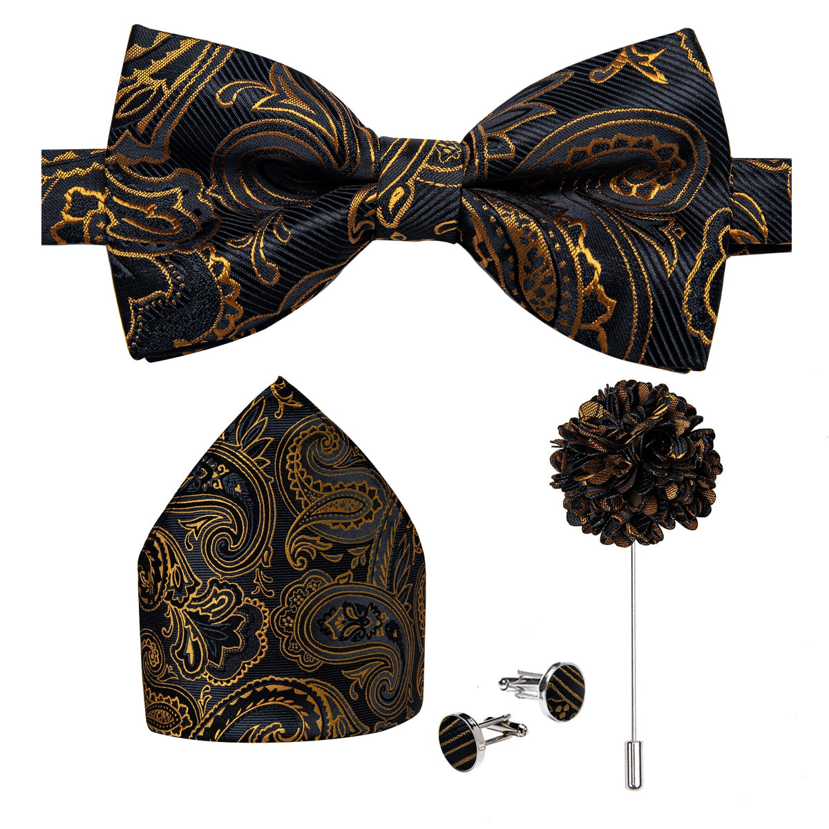 Classic red pre-tied wedding bow tie set for men with cufflinks, corsage, and silk butterfly knot accessory by The Clothing Company Sydney
