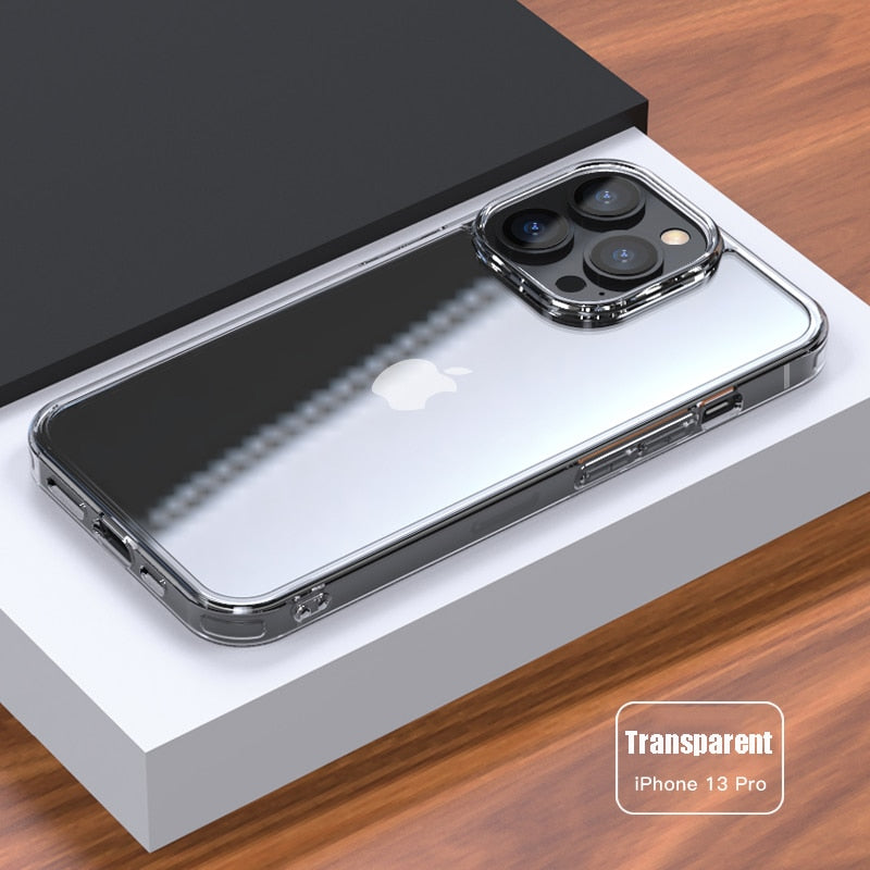 Clear tempered glass phone case for iPhone 11, 12, 13, 14 Pro, XS Max, X, XR, 7, 8 Plus, SE2, by The Clothing Company Sydney