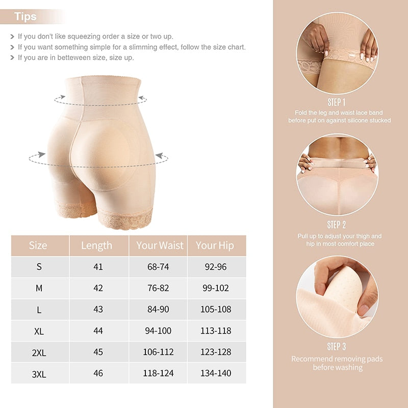 Women's high waist seamless butt lifter shapewear by The Clothing Company Sydney, with padded hips and push-up design.