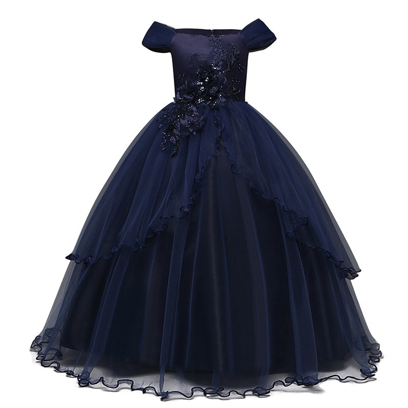 Kid Wedding Dresses for Girls Elegant Flower Princess Long Gown Baby Girl Christmas Dress Size 6 12 14 Years The Clothing Company Sydney
