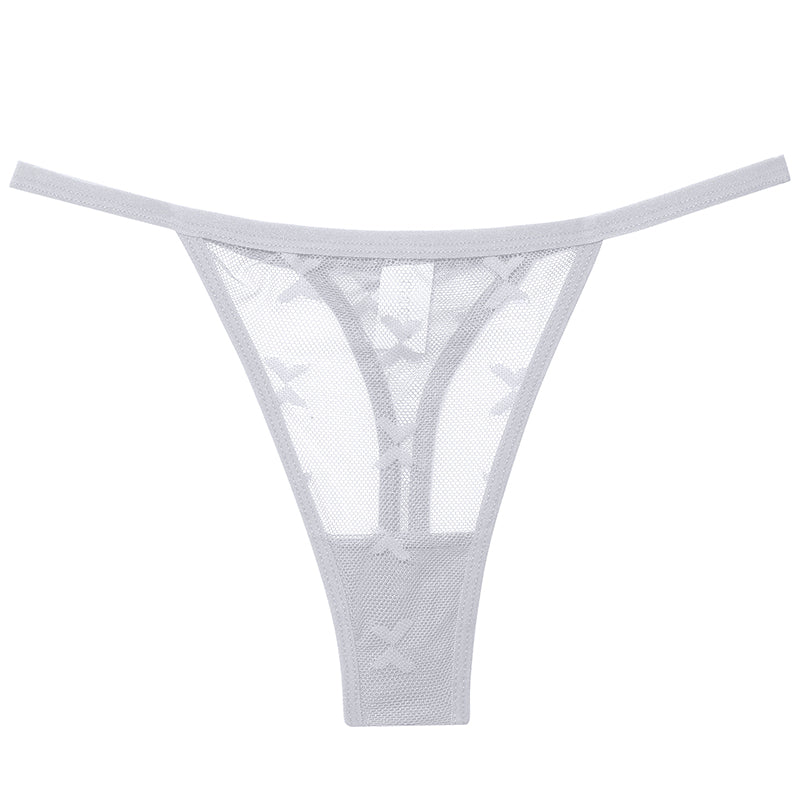 Two pack of transparent mesh G-string panties from The Clothing Company Sydney, seamless women's thong underwear.