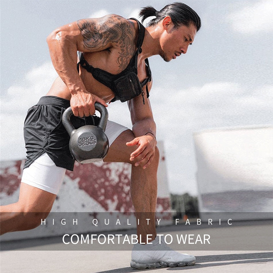 Men's Running Shorts Fitness Gym Training Sports Shorts Quick Dry Workout Gym Sport Jogging Double Deck Summer Shorts The Clothing Company Sydney