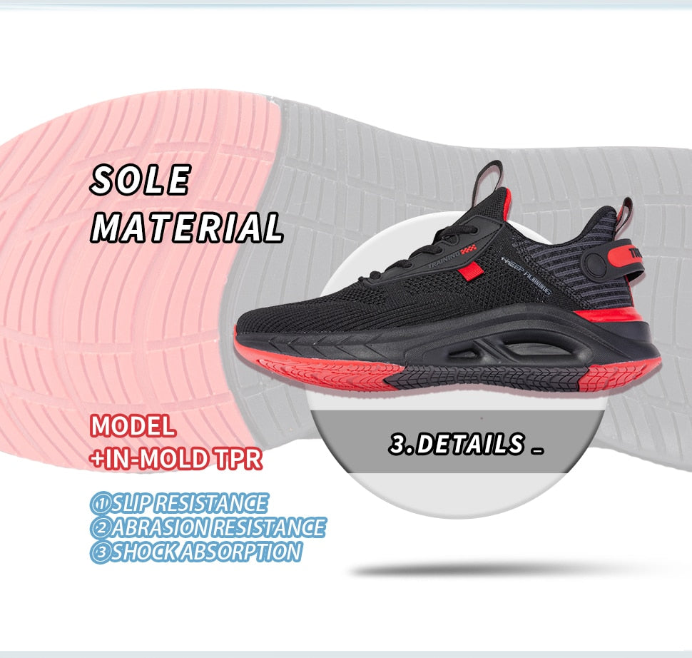 Men's breathable running shoes by The Clothing Company Sydney, casual tennis sneakers with light shock absorption and stylish design.
