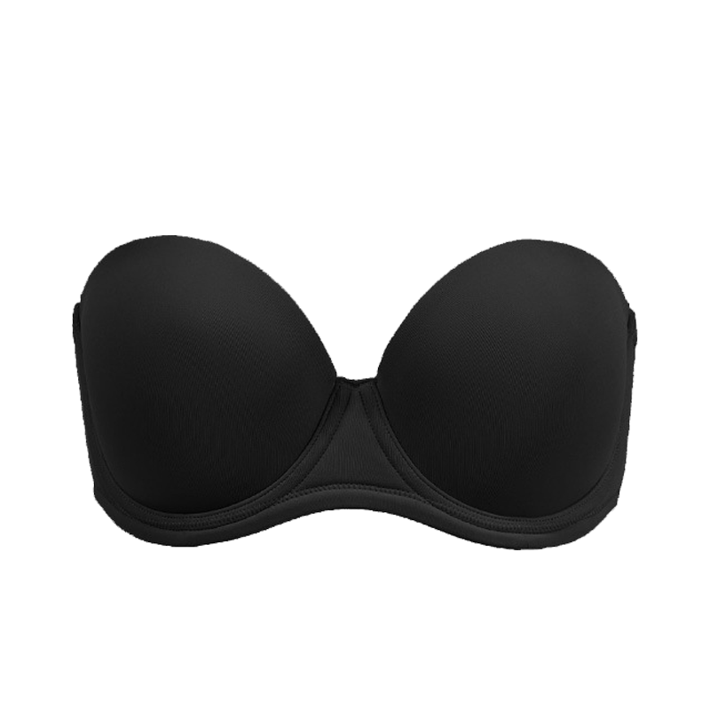 Seamless strapless bralette by The Clothing Company Sydney, half-cup lingerie with invisible design and detachable shoulder straps.
