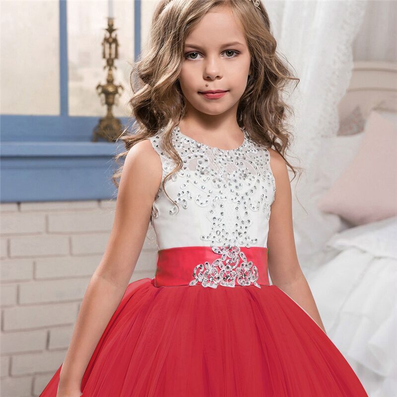 Kid Wedding Dresses for Girls Elegant Flower Princess Long Gown Baby Girl Christmas Dress Size 6 12 14 Years The Clothing Company Sydney
