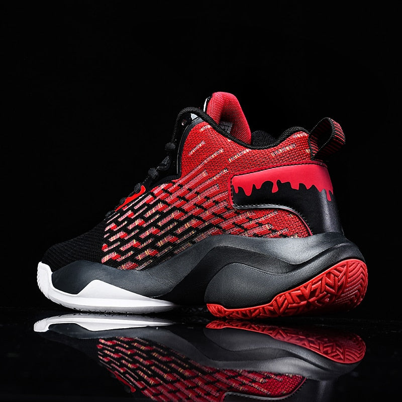 Men's boys basketball shoes by The Clothing Company Sydney, high-top sneakers with sporty design and outdoor-ready features.