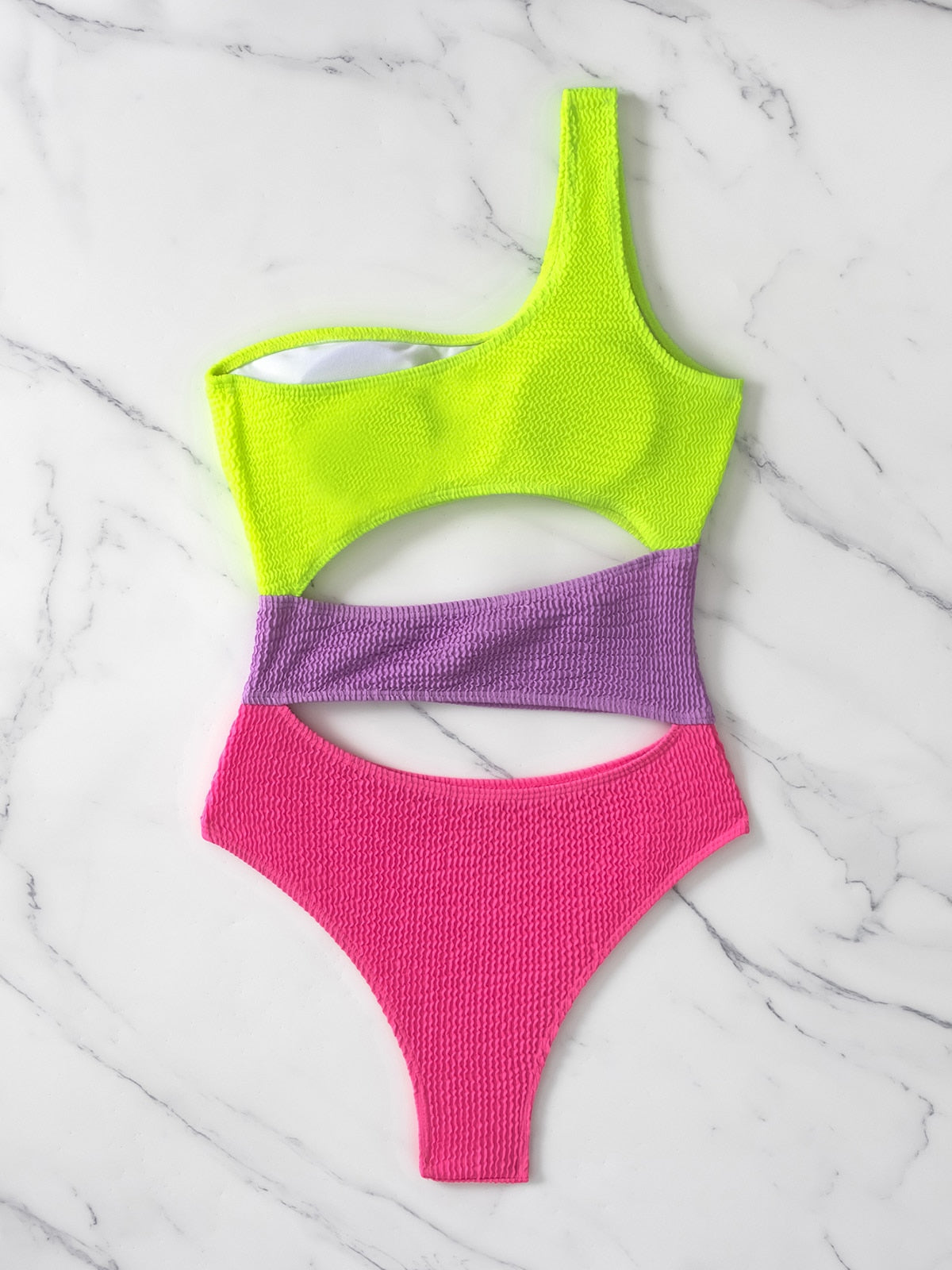 One-shoulder Brazilian monokini swimsuit by The Clothing Company Sydney, featuring stylish beachwear design for swimming and sunbathing.